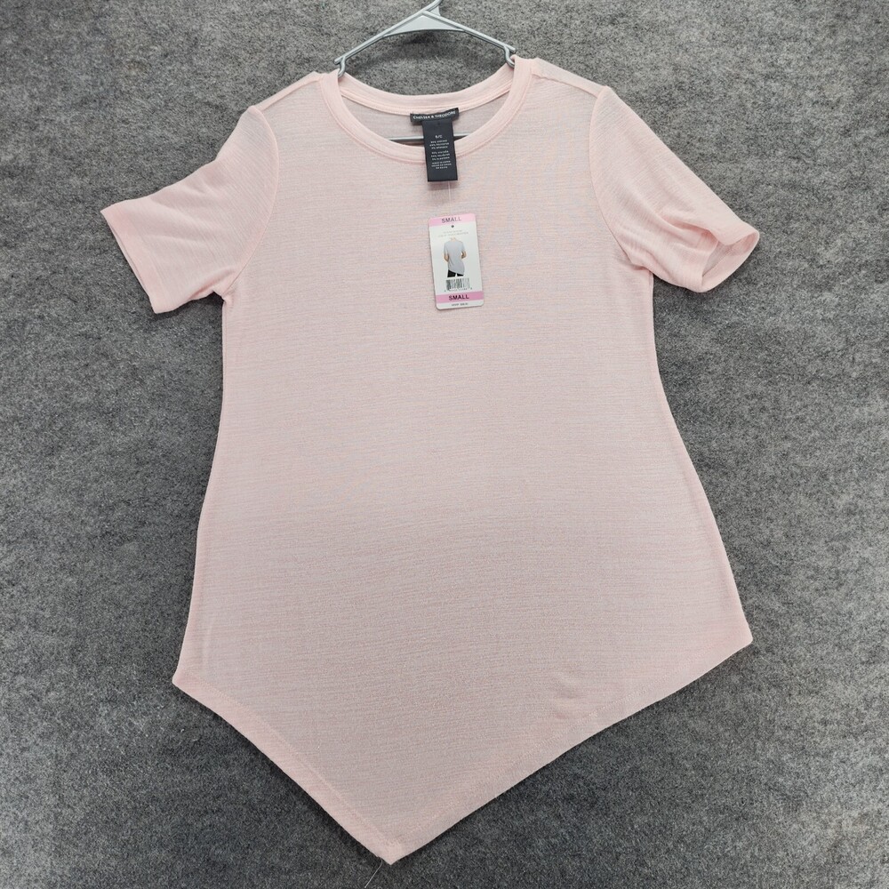 Chelsea Theodore Shirt Womens Small Short Sleeve Pink